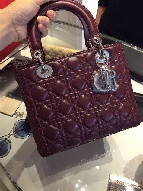 burgundy lambskin Dior bag